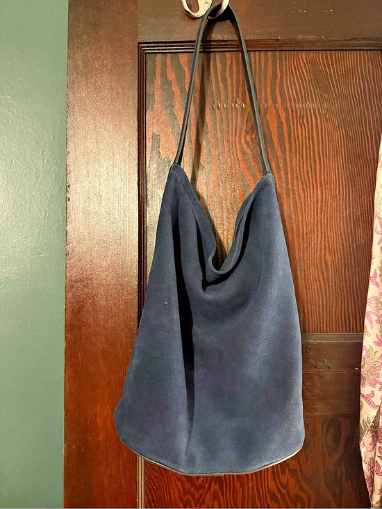J. Crew Handbags - J.Crew Suede Shoulder Bag in Navy NWT